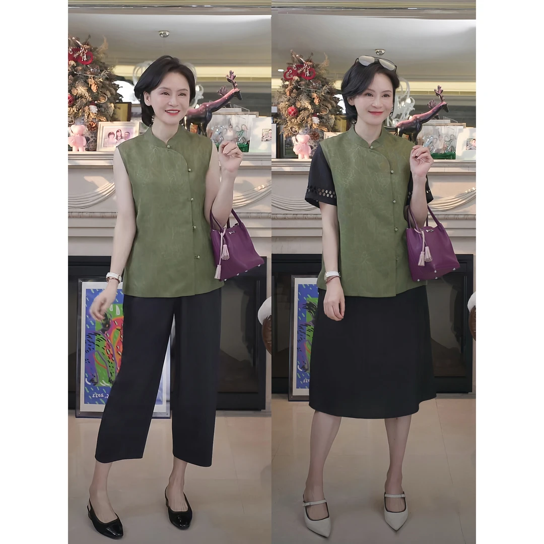 我是摩羯 国色天香 22姆米100桑蚕丝花罗香云纱提花新中式夏马甲