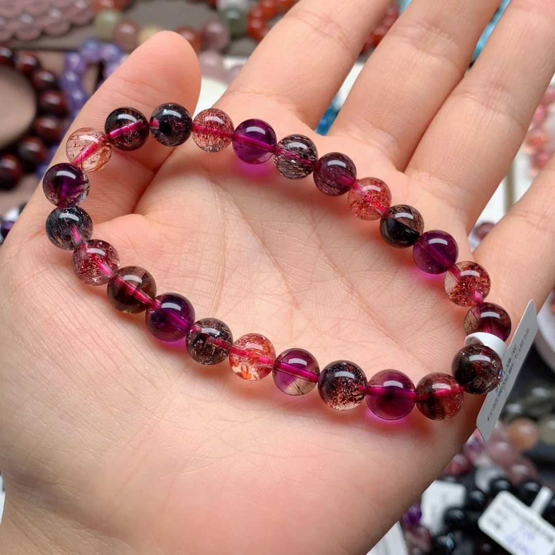 未镶嵌手链水晶透体黑加仑8