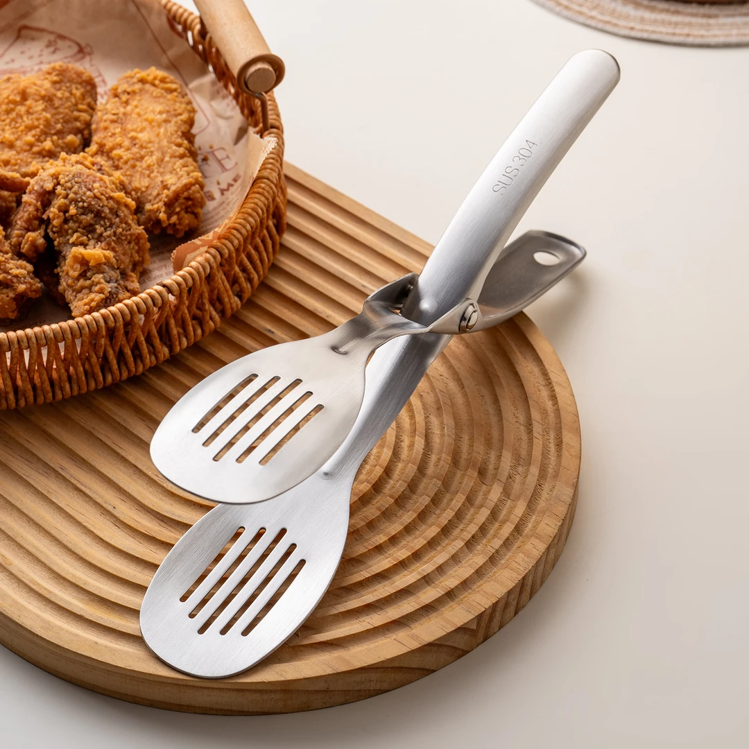 onlycook夹面包食品夹304不锈钢煎牛排夹子酒店自助烤肉夹烧烤夹