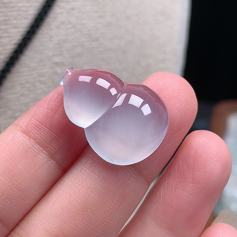缅甸天然翡翠A货玉石高冰起光大葫芦吊坠饰品百搭22.5*16.5*6.5mm