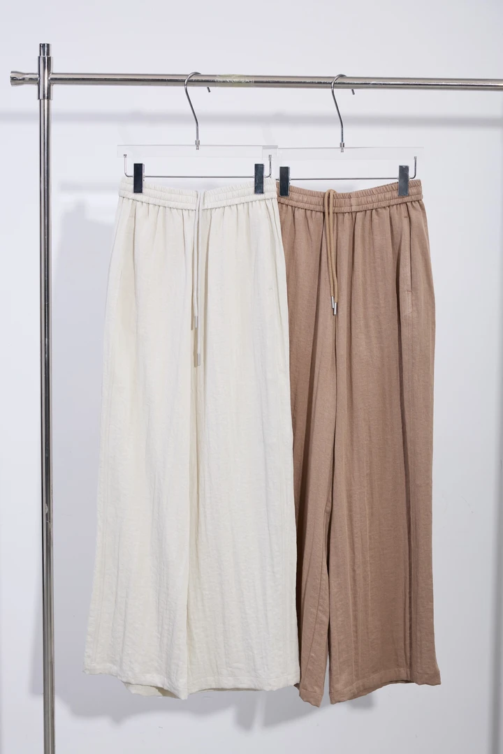 HTT小众设计感原创百搭休闲松紧腰阔腿裤5105097