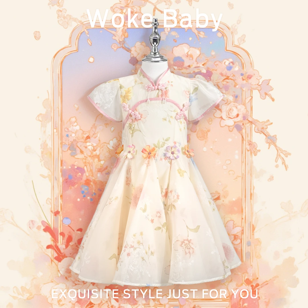 现货【丛中笑】2025女童夏季可爱中大童汉服连衣裙M5586