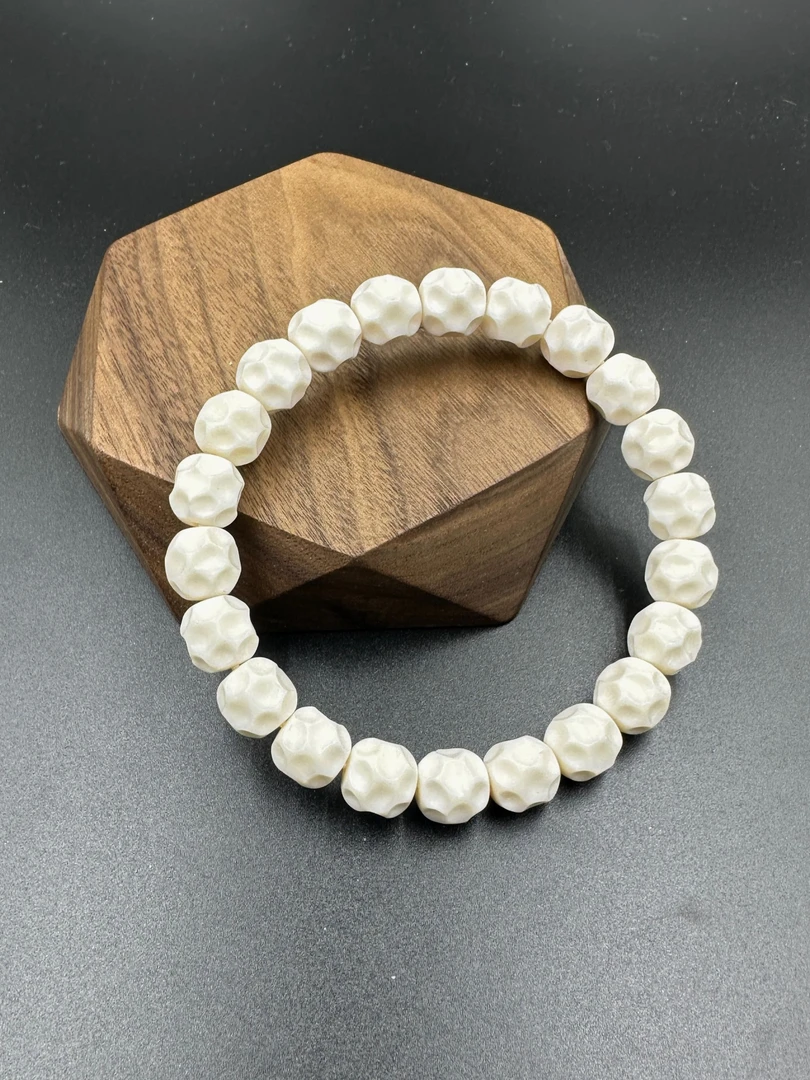 【九喜 T2级有棕体验款手工无相驼骨手串】瓷白（棕较明显介意勿拍）