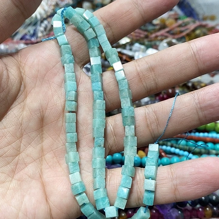 玛瑙/玉髓合金珠宝半成品天河石方糖卡4一条