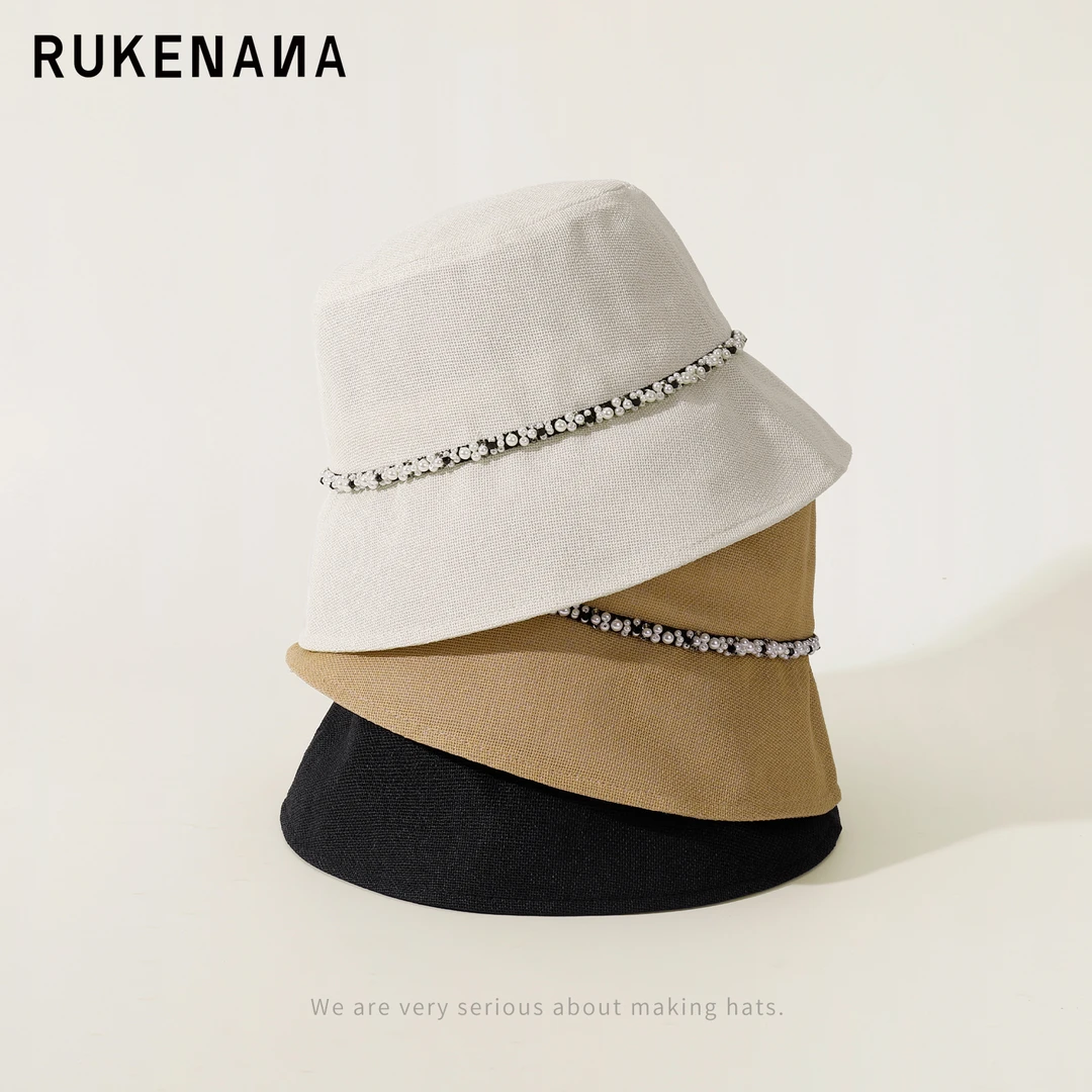 鹿可娜娜RUKENANA【星河织境】四季珍珠编织速干渔夫帽小香风礼帽女