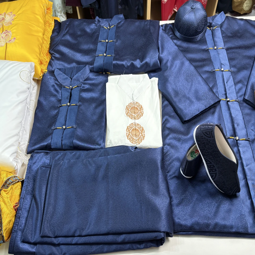 男款老人衣服福运万载全套配齐