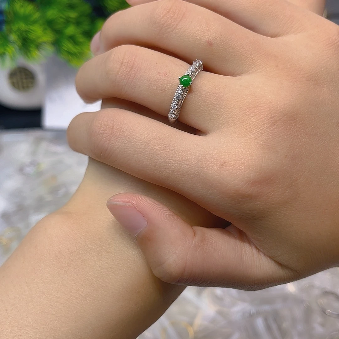 翡翠戒指银S925镶嵌我