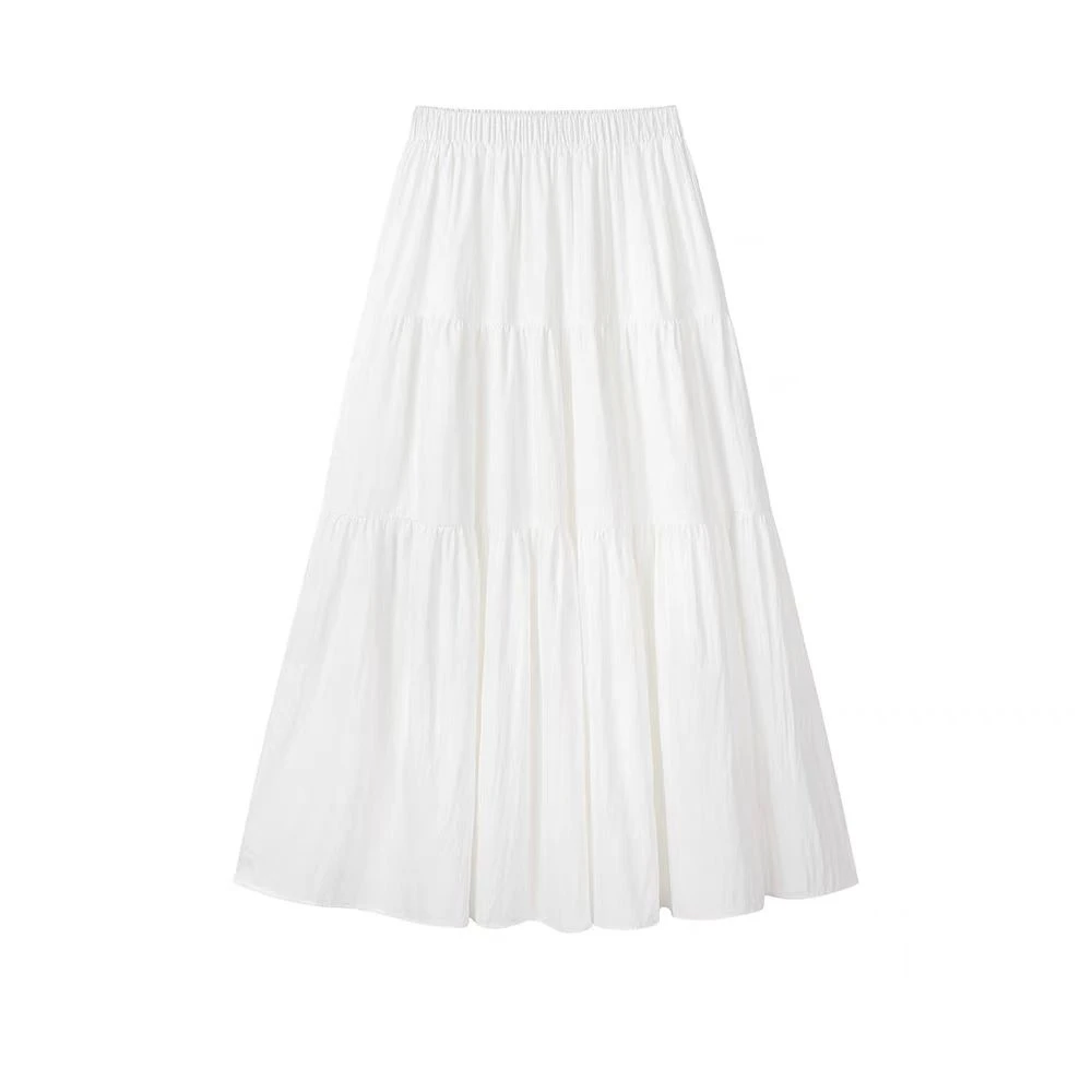 【蓉蓉专属】XS1746压褶下摆半身裙时尚气质百搭显瘦黑色