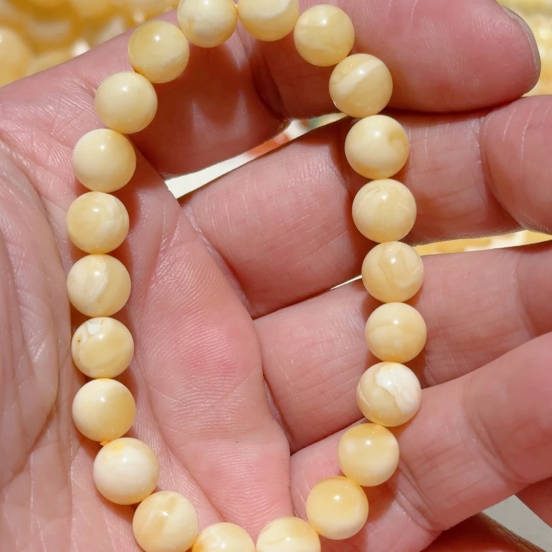 蜜蜡手链未镶嵌琥珀蜜蜡手串8mm+