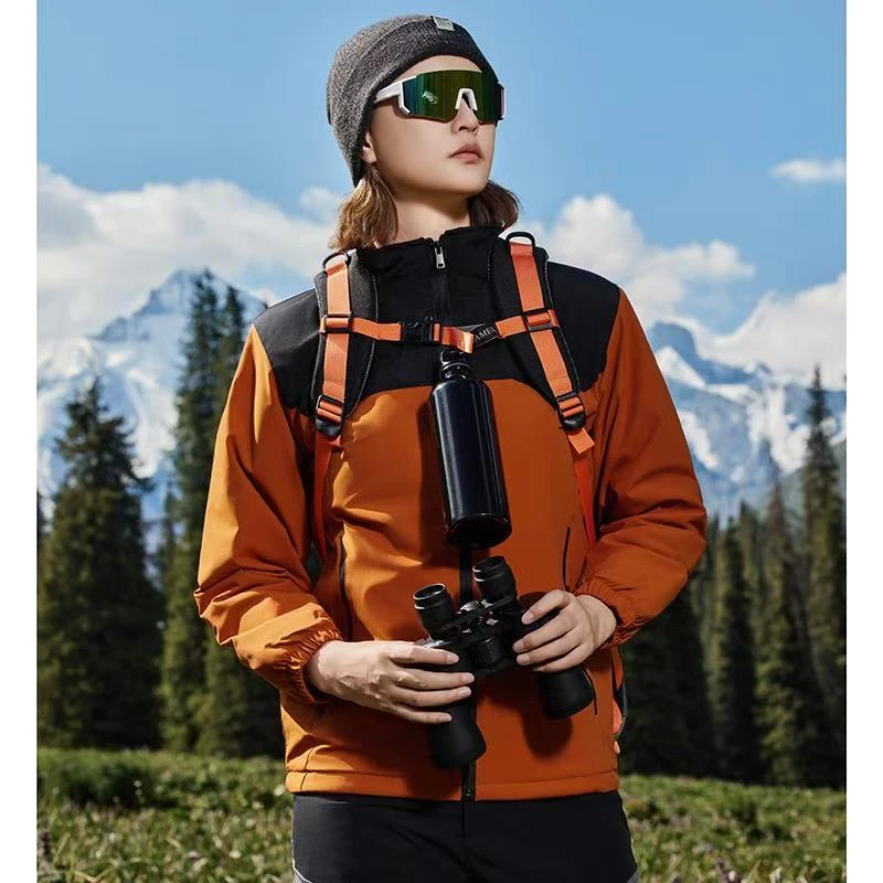 新款冲锋衣印logo秋冬季企业公司团队防水加绒一体夹克外套工作服