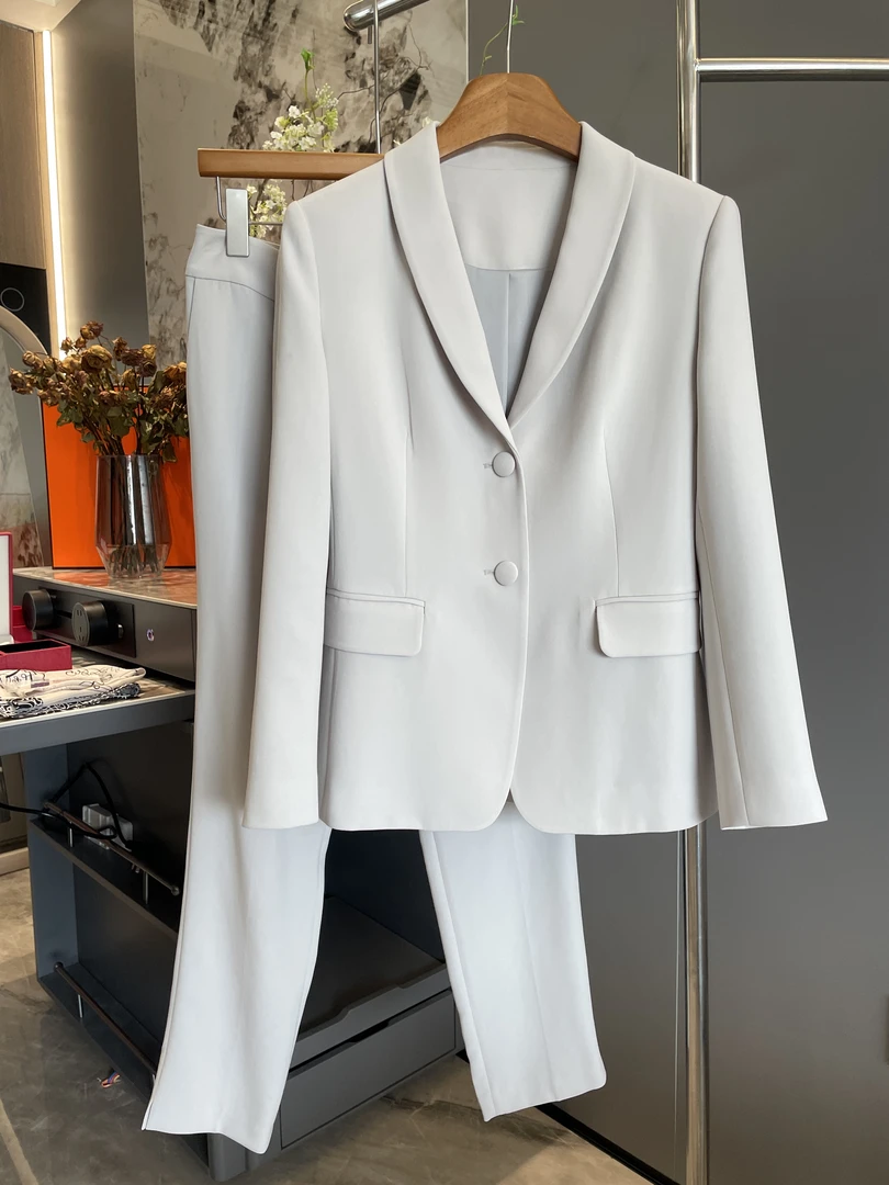 设计感收腰职场穿搭进口三醋西装套装