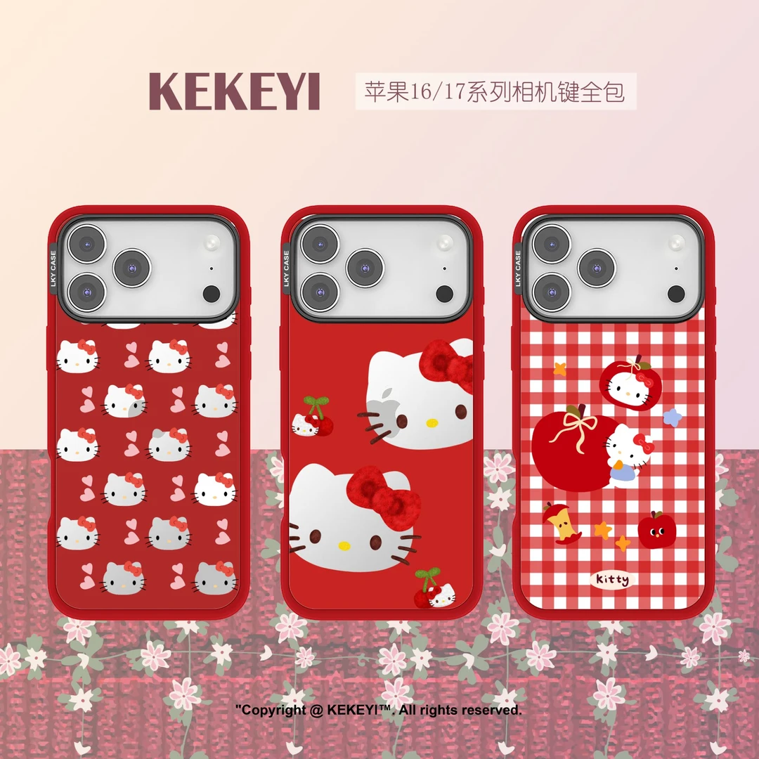 可爱樱桃KT猫苹果iphone17小众超轻薄透明防摔手机壳2025新款