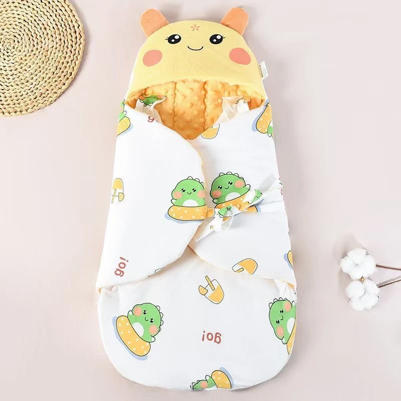 秋冬加厚款纯棉初生婴儿防惊跳襁褓式睡袋可防踢用作产房包被新生