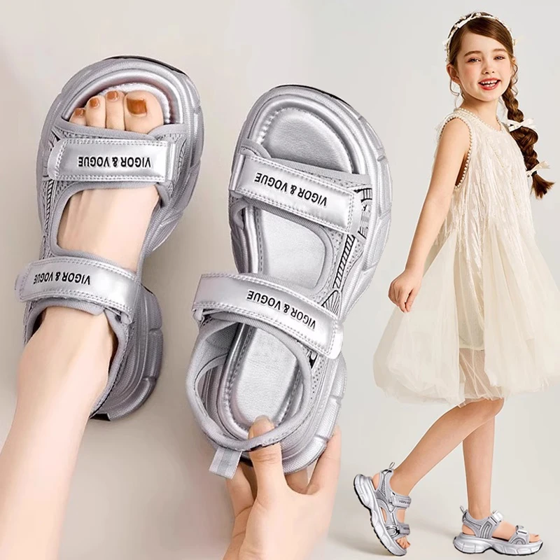 女童软底透气沙滩鞋2025夏季新款儿童休闲凉鞋中大童轻便运动凉鞋