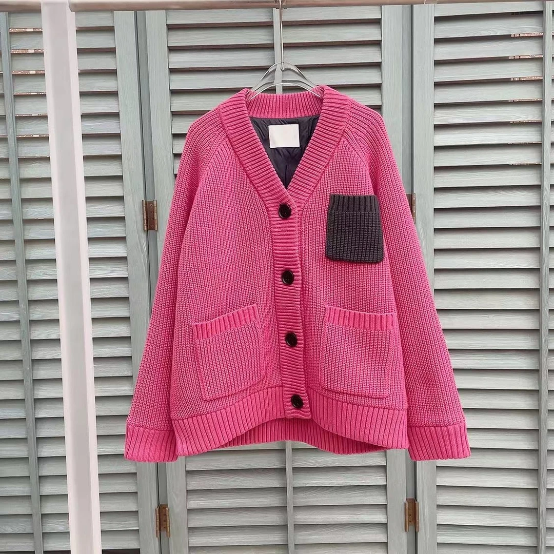 i-EAST 心动的感觉~口袋撞色开衫羽绒外套WT4959