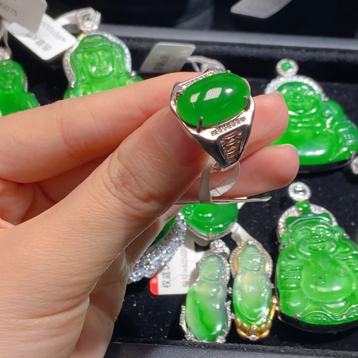 翡翠银S925镶嵌吊坠(不含链)