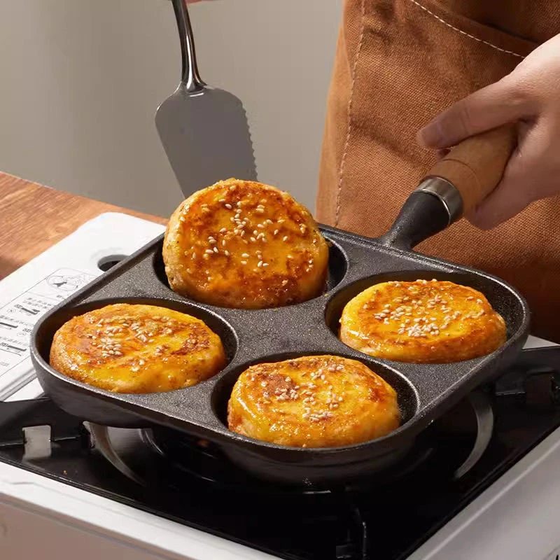新疆西藏包邮家用铸铁4孔煎蛋锅蛋饺神器鸡蛋汉堡蛋堡模具煎饼平