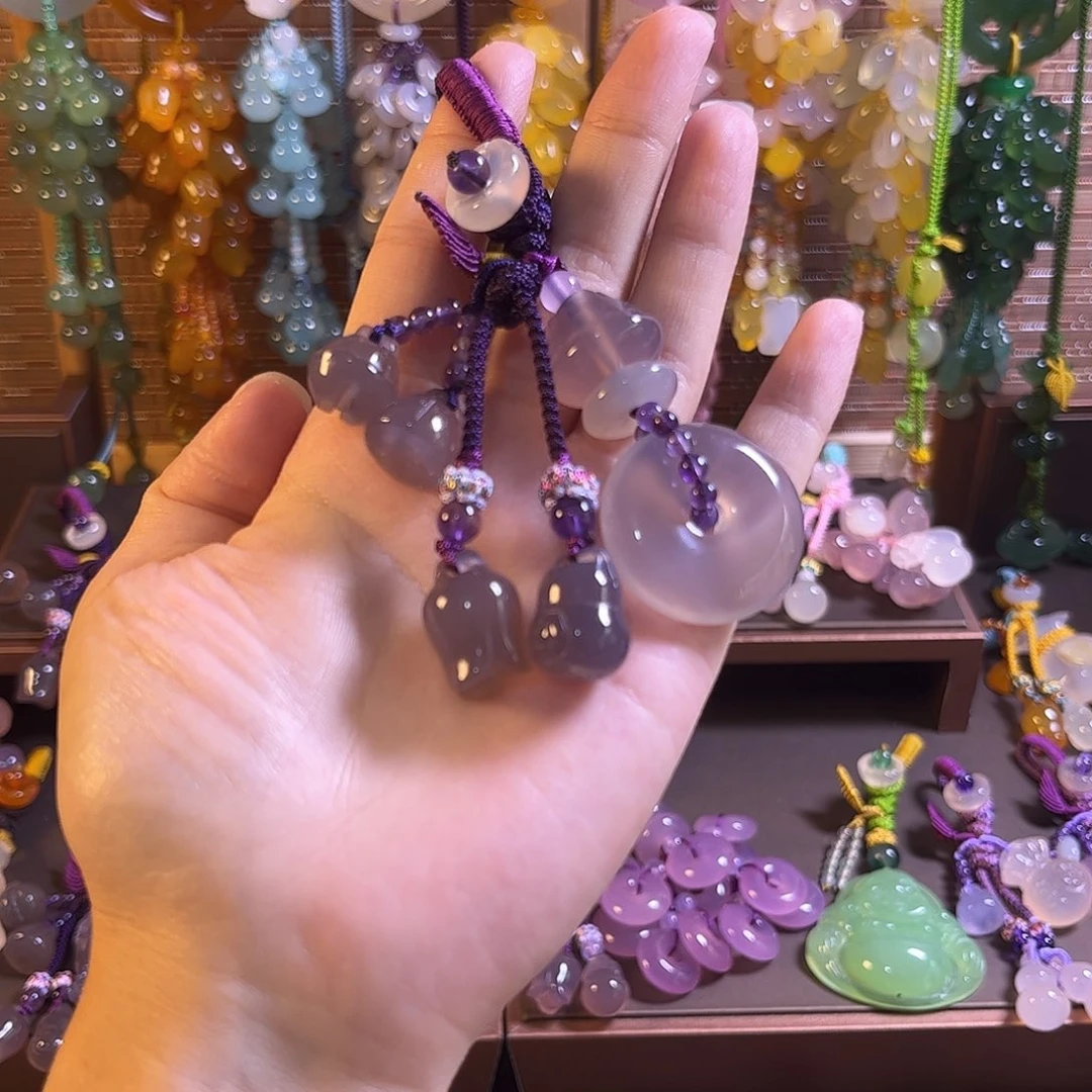 玛瑙/玉髓未镶嵌车挂钥匙扣