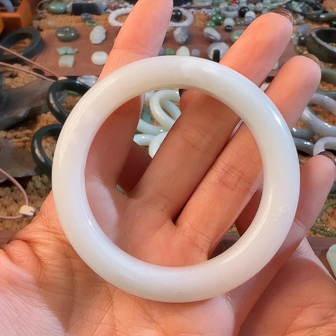 和田玉未镶嵌手镯53-54