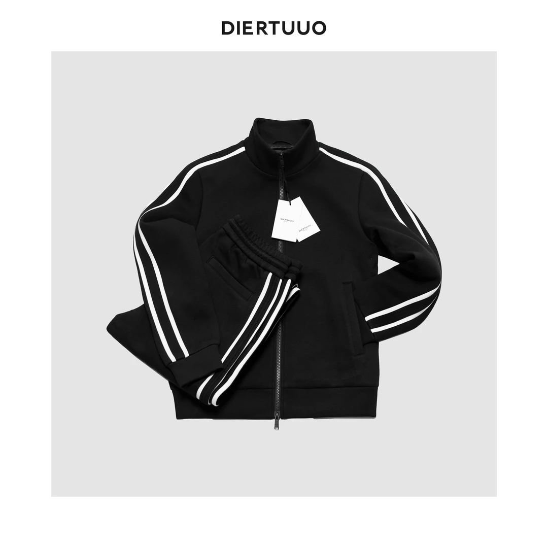 DIERTUUO迪途-8350男士秋季季经典简约时尚百搭潮流休闲立领套装