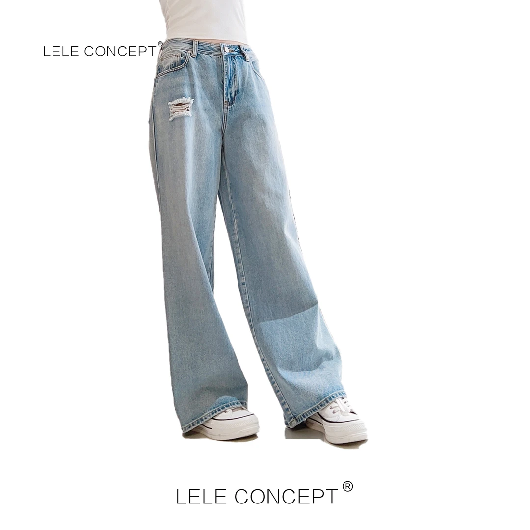 LELE CONCEPT｜「夭夭」 破洞阔腿牛仔裤K0204