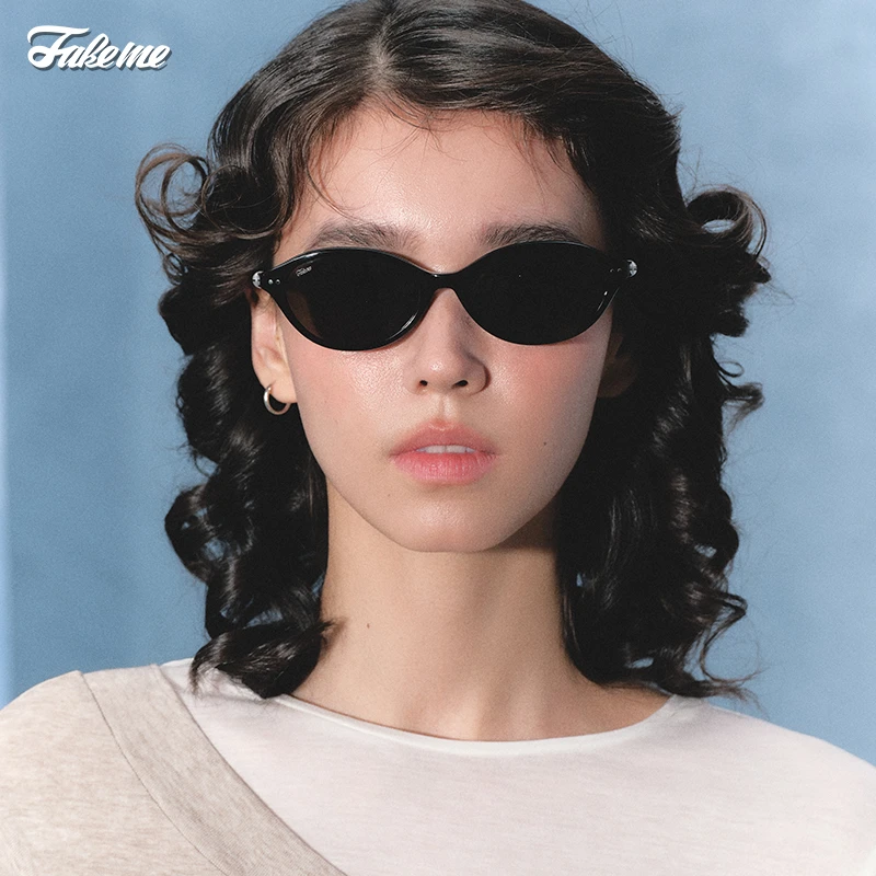 Fakeme（达人专属）新品板材椭圆框赫本镜太阳镜蔡司镜片yaoll