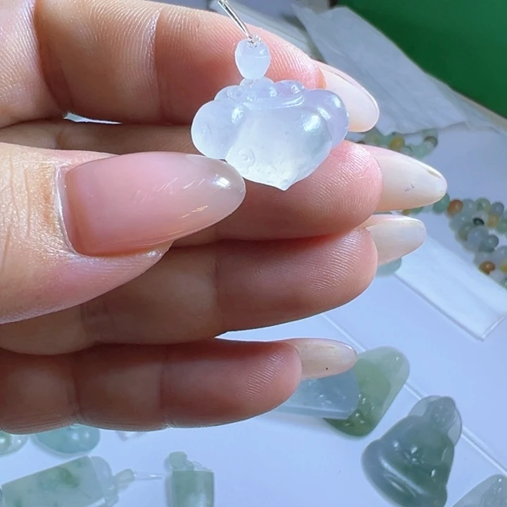 翡翠裸石厚装精品如意