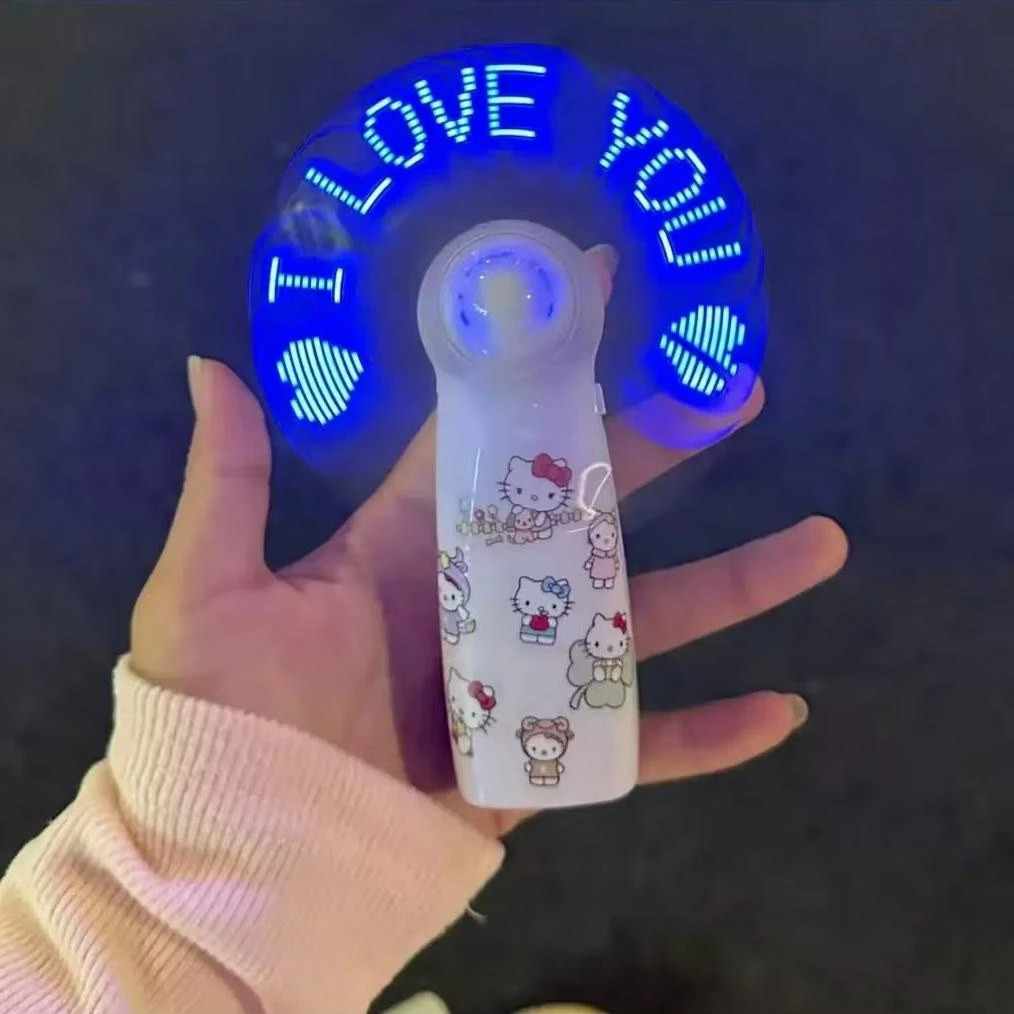 文字风扇手持便捷式小风扇闪字迷你风扇发光电风扇驾车个人用品