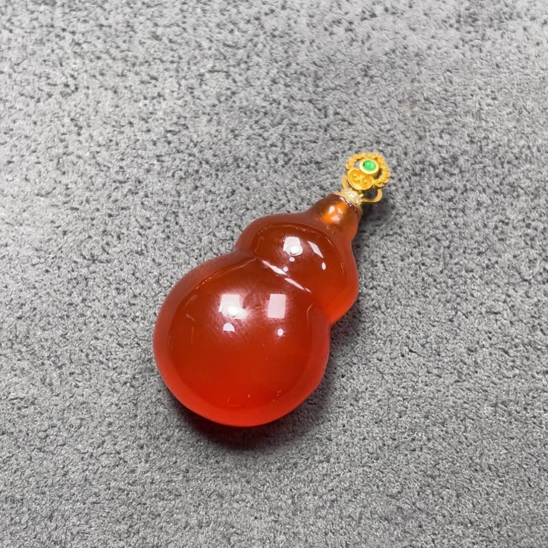 未镶嵌原矿无胶保山南红葫芦吊坠南红玛瑙