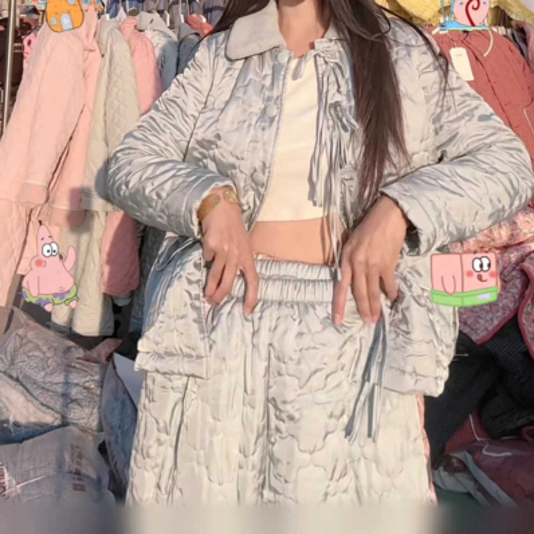 韩绿一线品牌棉花蚕丝三层夹棉可外穿家居服.不退换