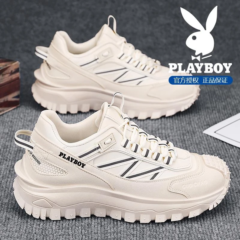 花花公子男鞋冬季透气潮流百搭高级感运动休闲鞋冬季透气厚底男鞋