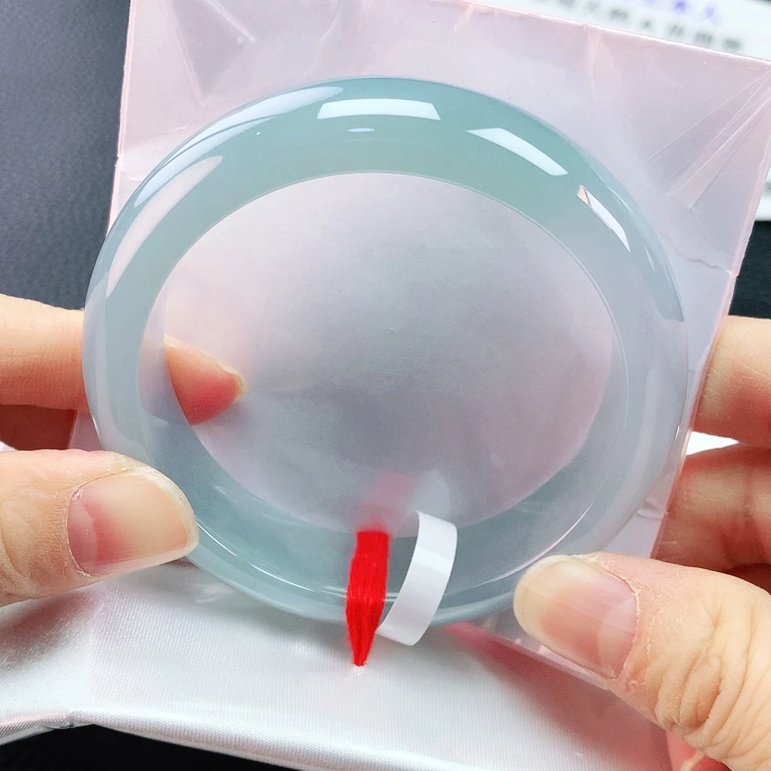 未镶嵌手镯翡翠56冰海蓝之谜色轮胎
