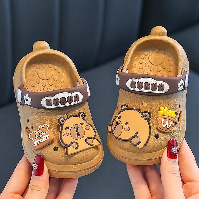卡皮巴拉儿童拖鞋男童夏季宝宝洞洞鞋室内小孩凉鞋女童防滑沙滩鞋