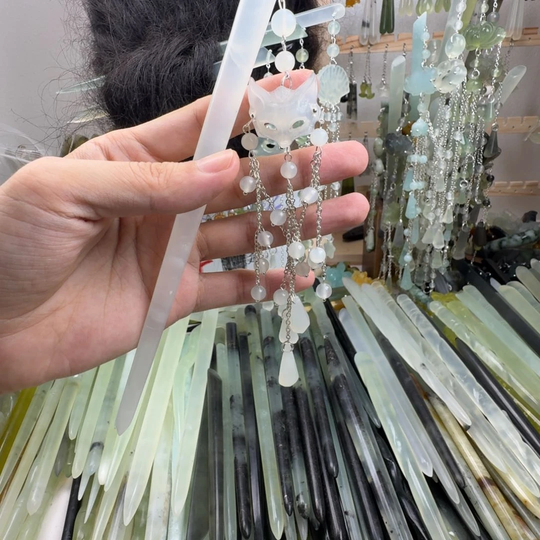 蛇纹石玉合金发饰默认微瑕