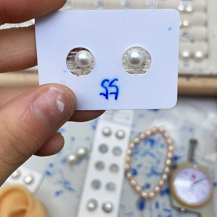淡水珍珠耳饰银S925镶嵌小****靖