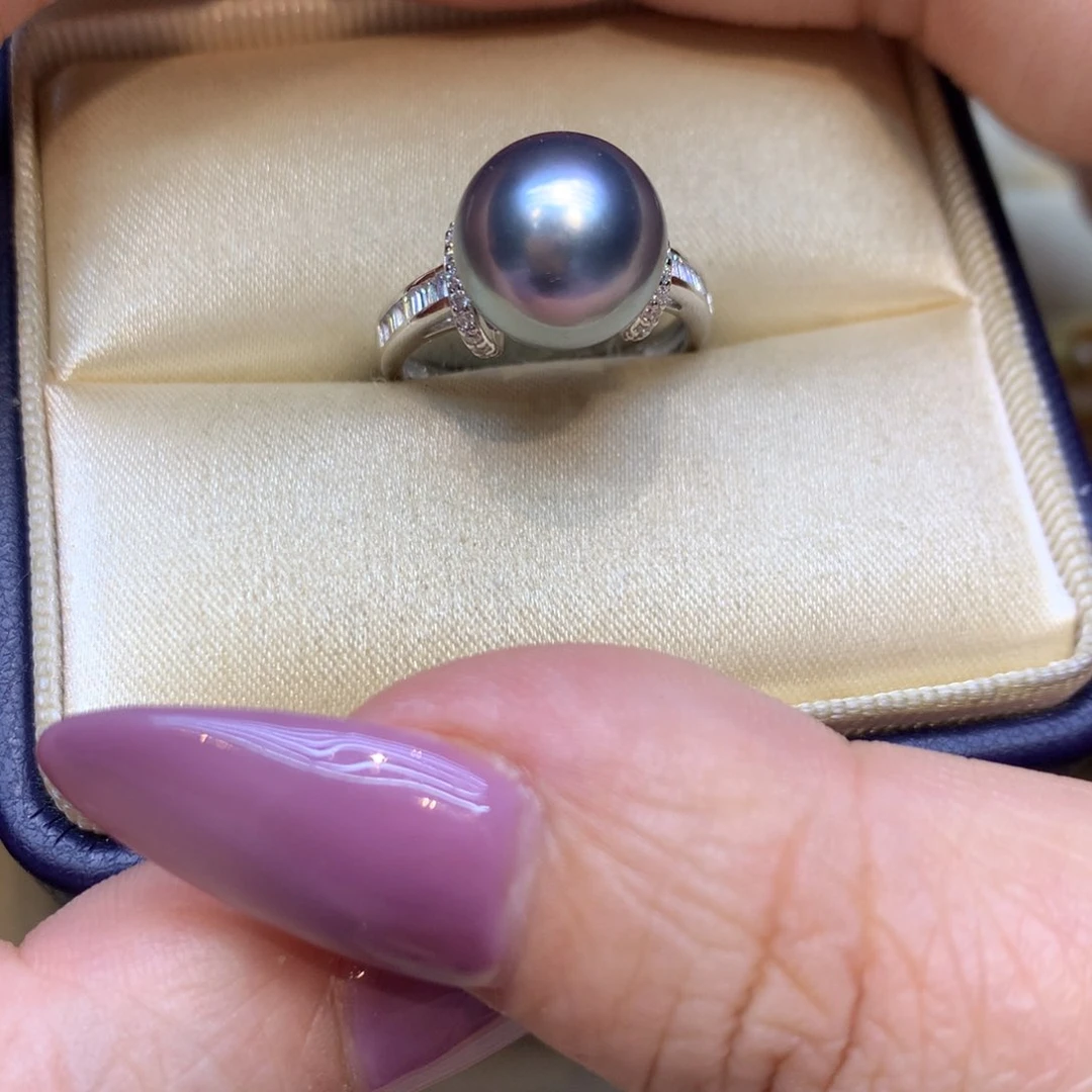 银S925镶嵌戒指海水珍珠