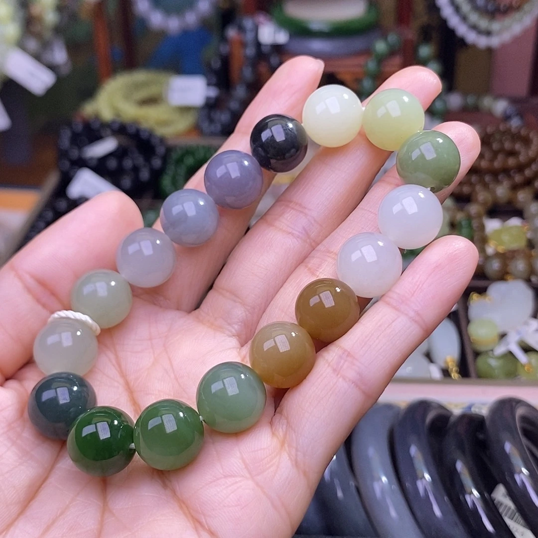 和田玉未镶嵌颈饰多宝手链约12MM 福利断版