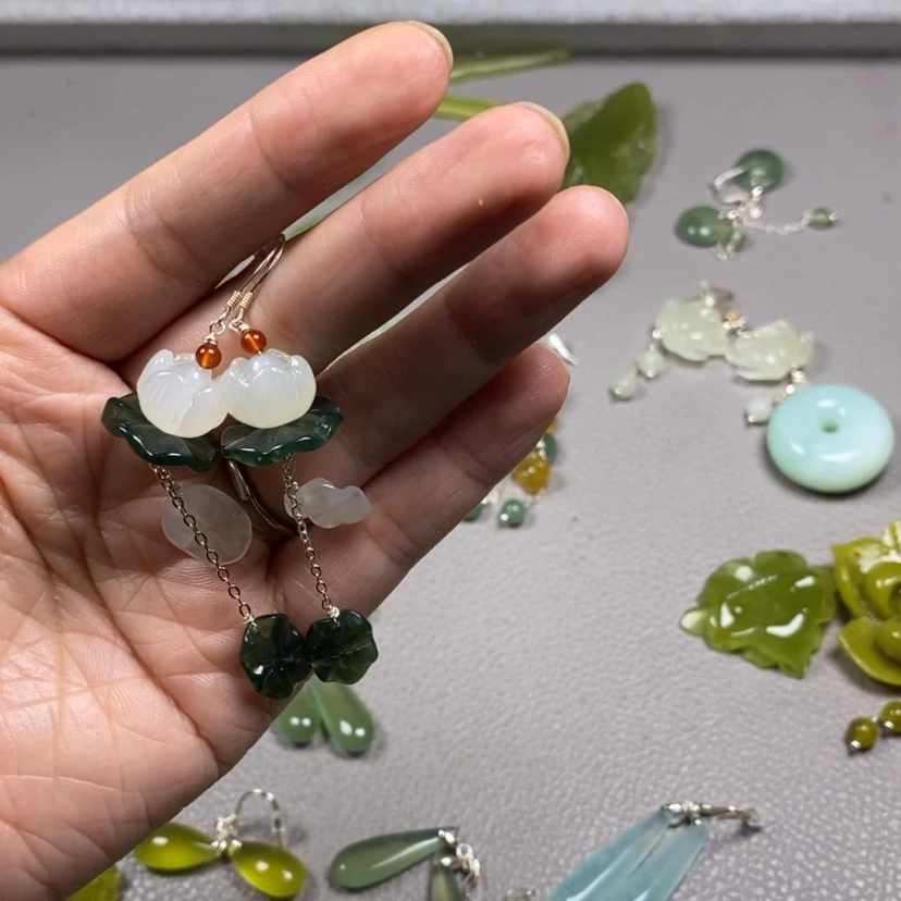 【闪购商品】未镶嵌蛇纹石玉挂件耳饰耳环项链