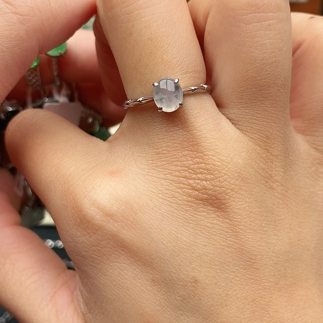 翡翠银S925镶嵌戒指