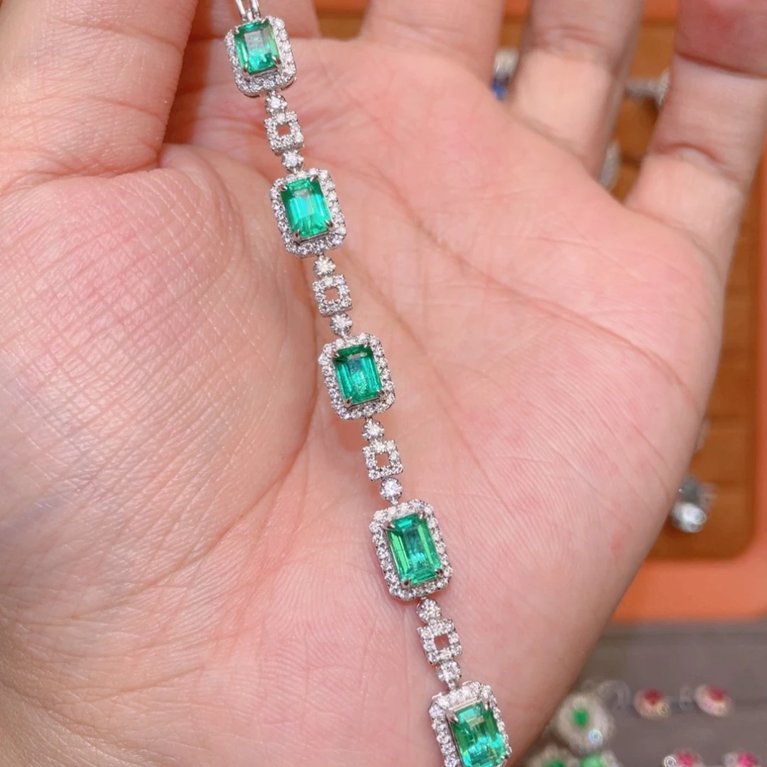 手链18K金镶嵌祖母绿3.05ct