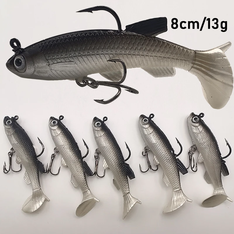 8.5cm/13g酷似小白条黑背沉水包铅鱼背鳍钩碳钢钩路亚仿真软饵