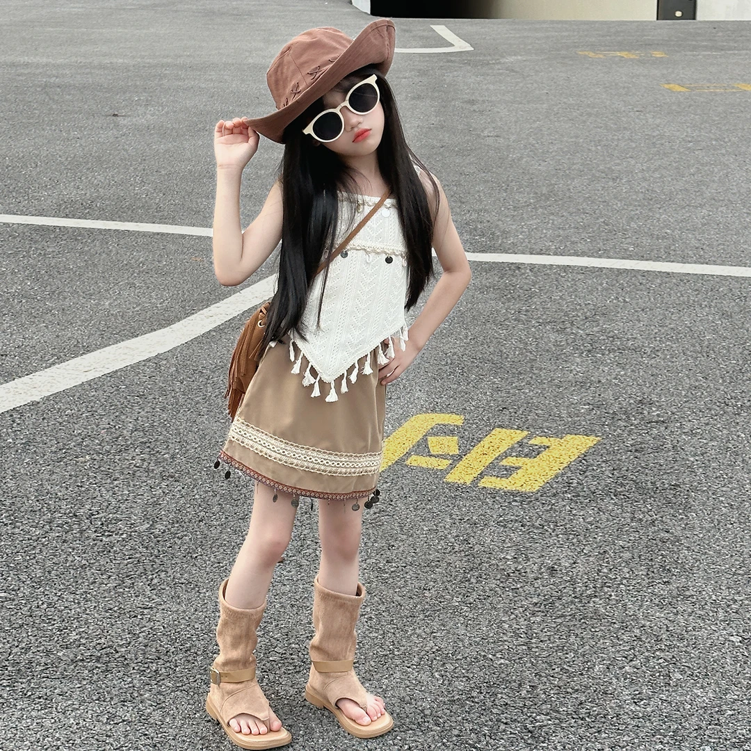 女童套装2025夏季新款洋气儿童波西米亚两件套女孩洋气时髦夏装潮