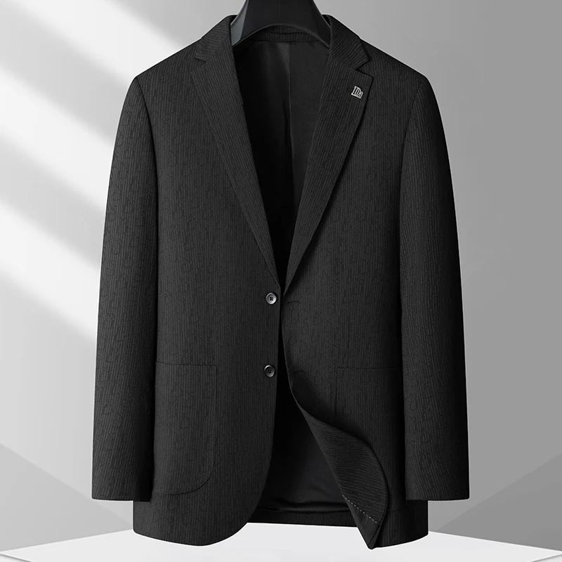 商务休闲西服外套男加肥大码两粒扣西装胖子宽松时尚春款便服单西