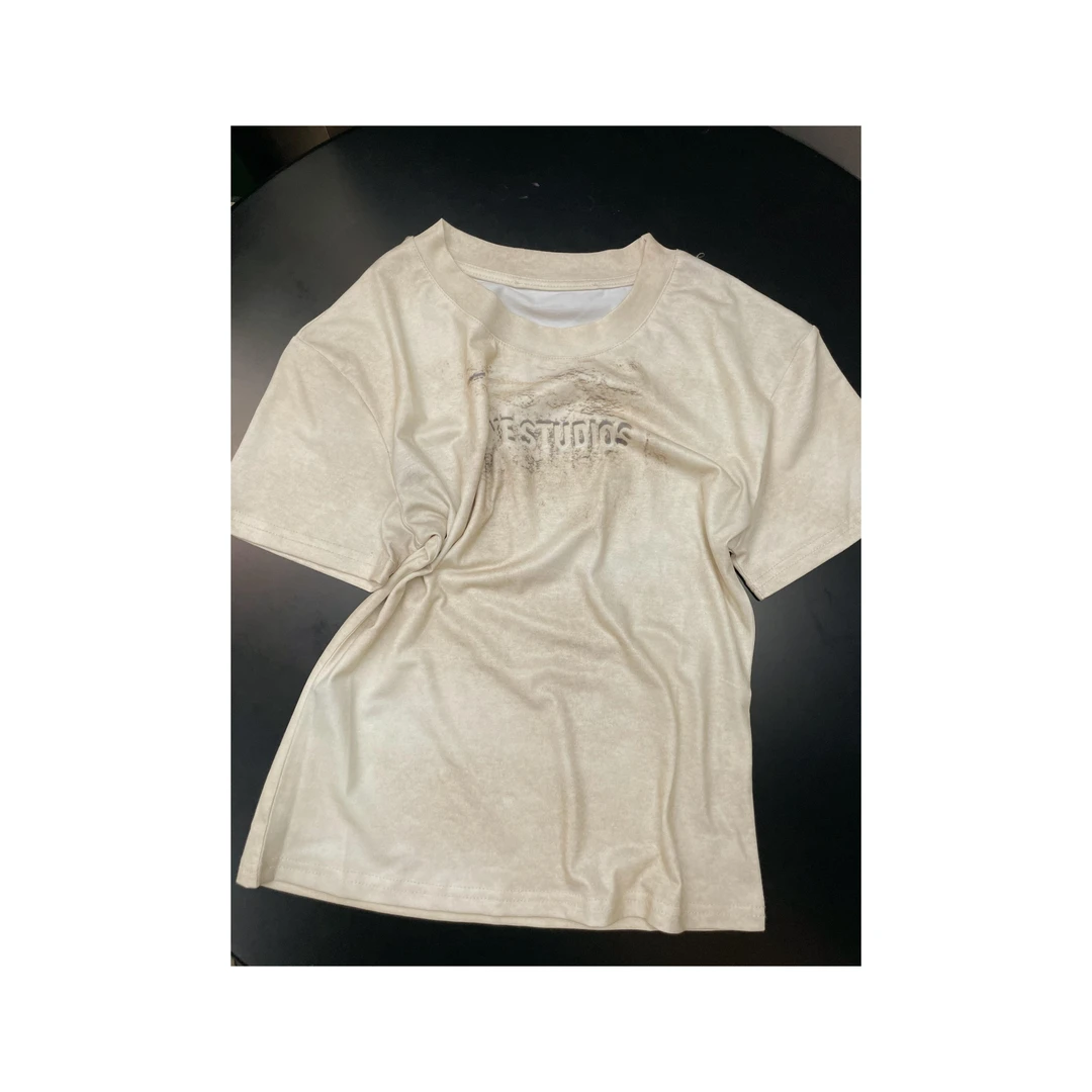 《An ni》【AC】夏季新品时尚轻薄宽松做旧防晒休闲短袖上衣Ani-C172