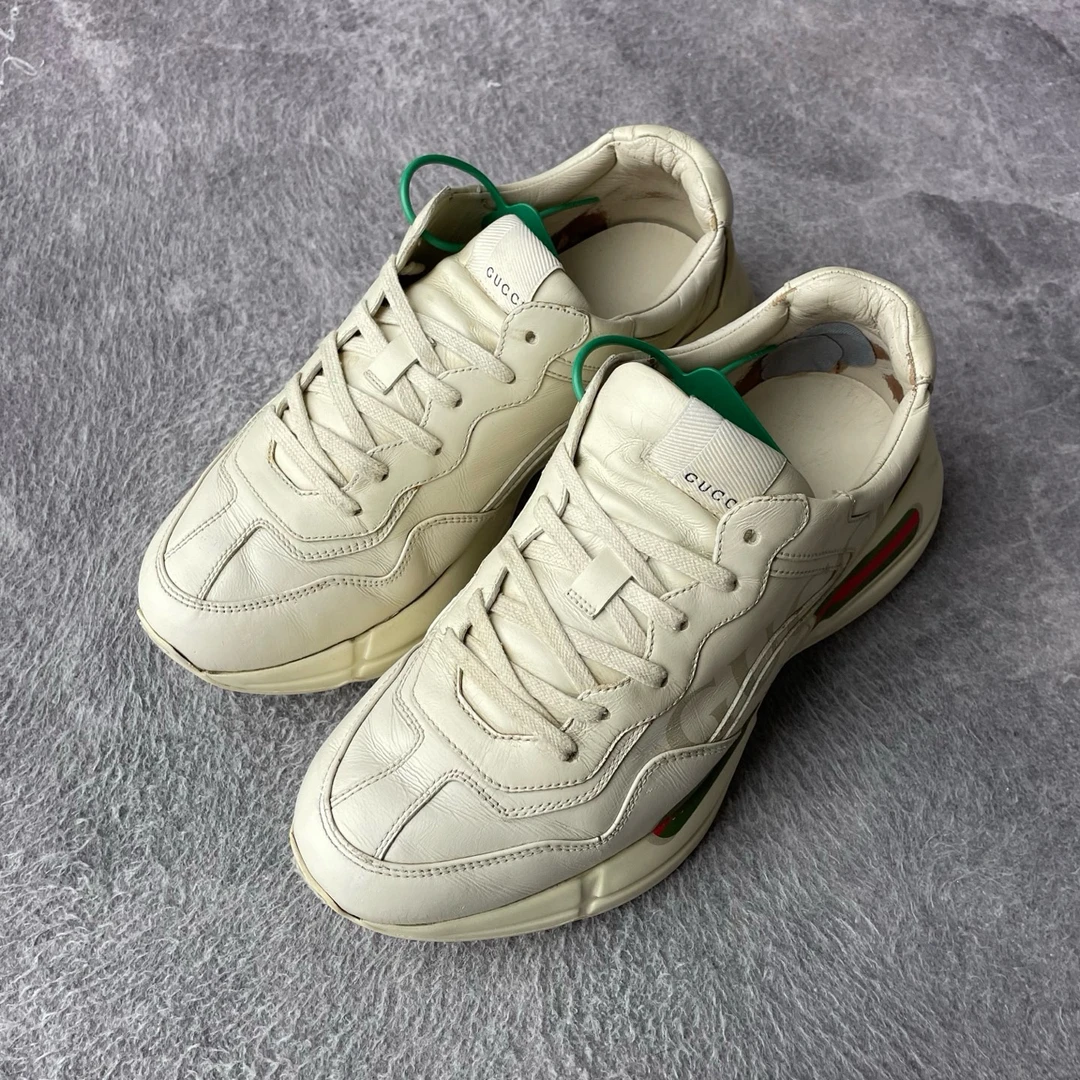 90新 GUCCI/古驰 腰带象牙白老爹鞋/40.5码/无配件