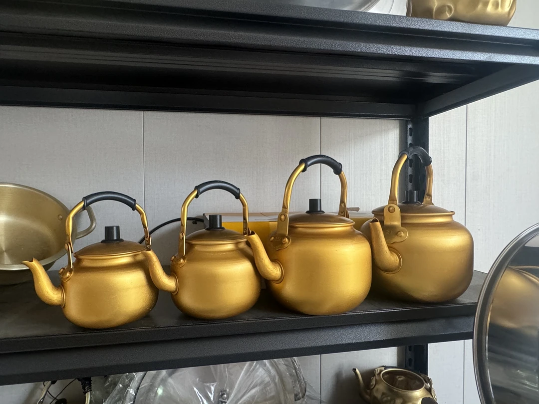 小铝壶户外传统怀旧老式铝壶导热迅速金色铝壶迷你水壶小容量铝壶