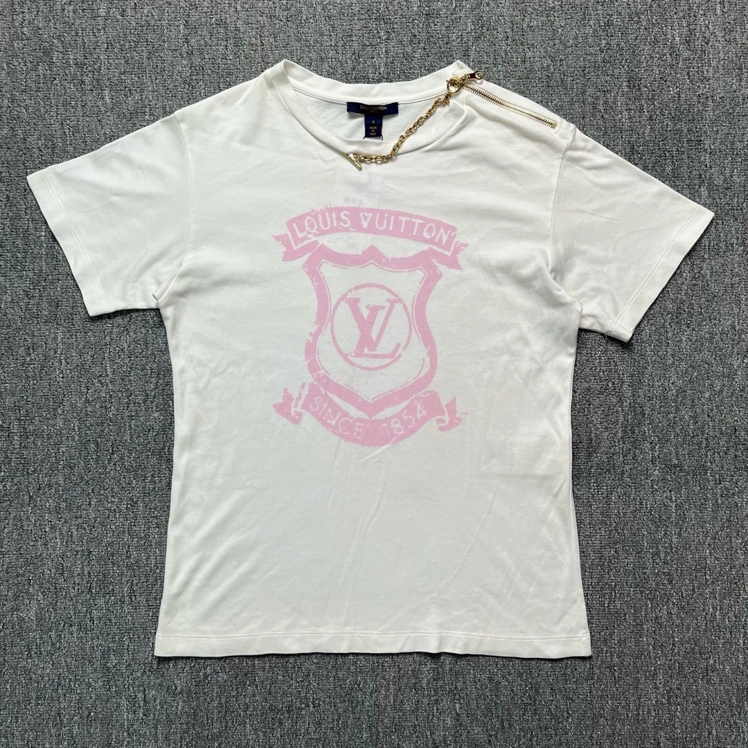 99新 LouisVuitton/路易威登 盾牌锁链白色短袖/S码/存放/12034