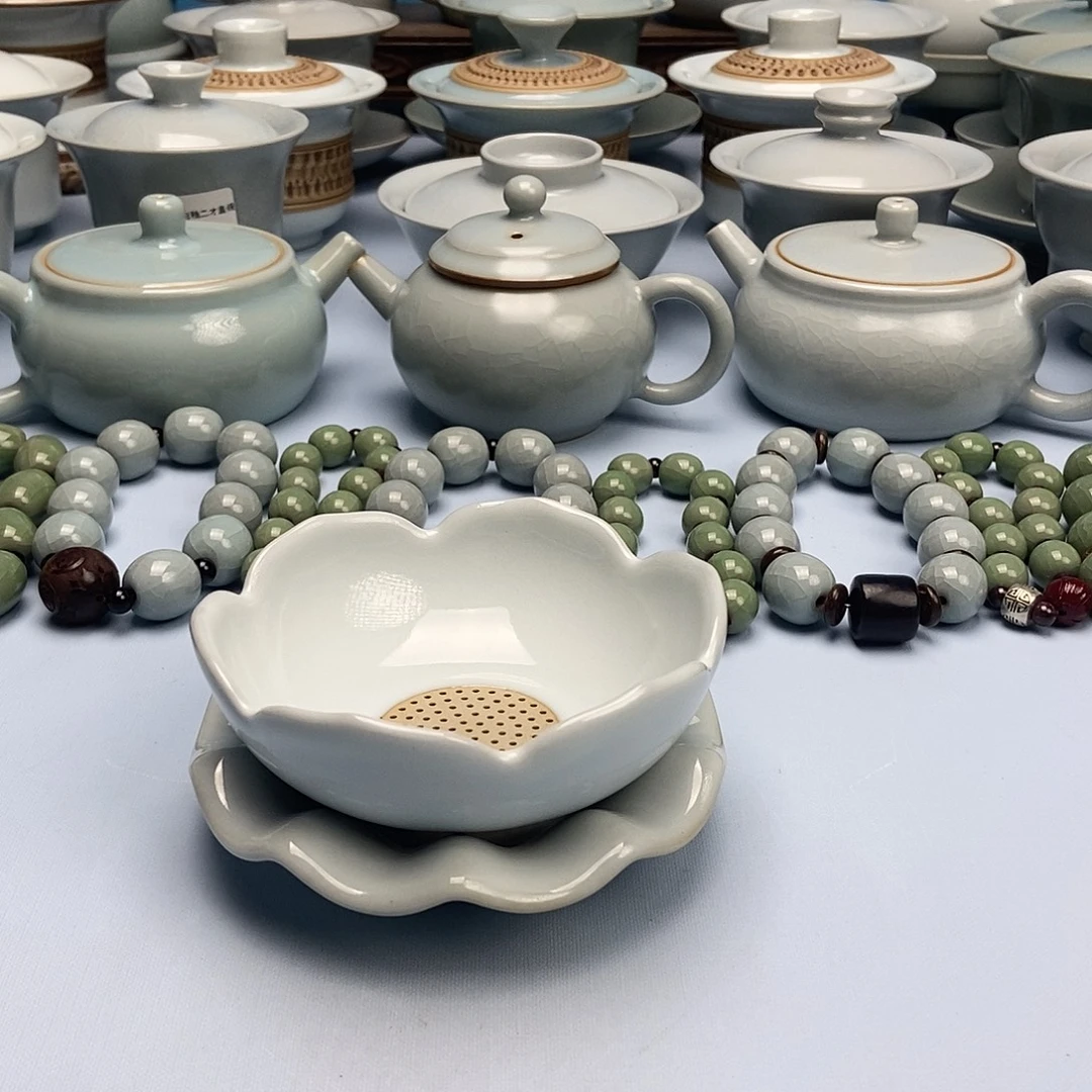 杯月白釉茶漏原矿原釉原产地