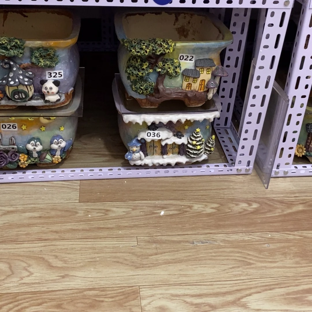 y***a白狐粗陶手捏花盆