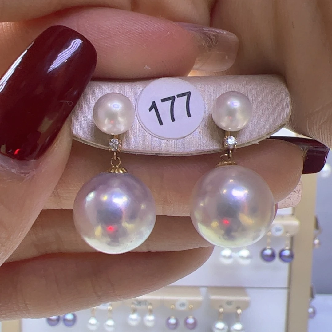 淡水珍珠耳饰18K金镶嵌